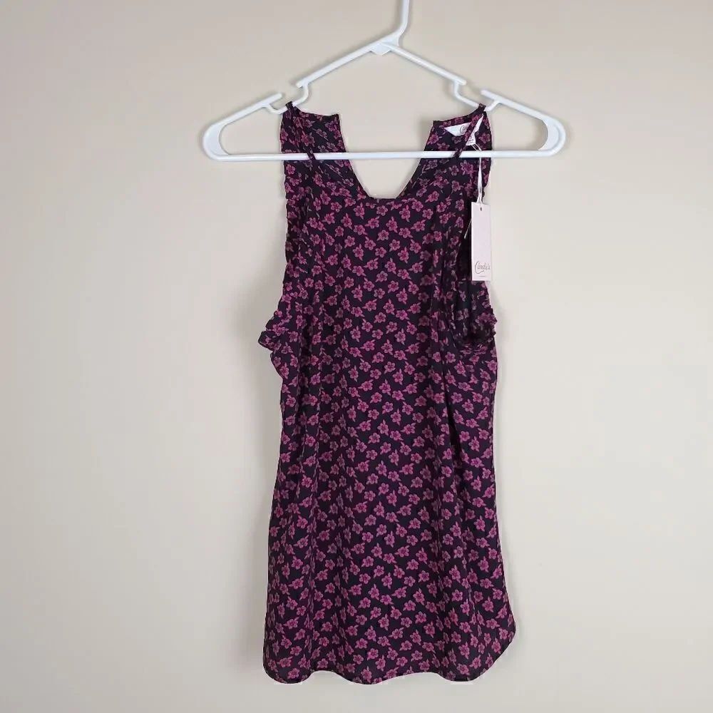 Candies Black & Pink Floral Tank Size XS